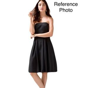 White House Black Market Strapless Lined Pleated Black Cocktail Dress